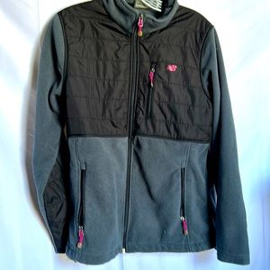 New Balance grey zipper fleece with hot pink trim.  Women sz M